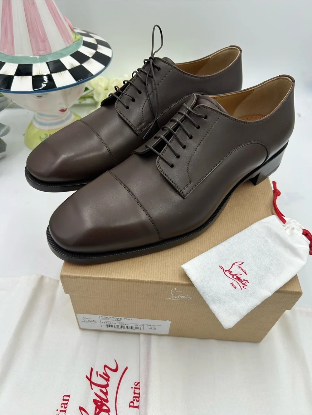 Men's Christian Louboutin CORTOMALE lace up Oxford size 43 made in Italy